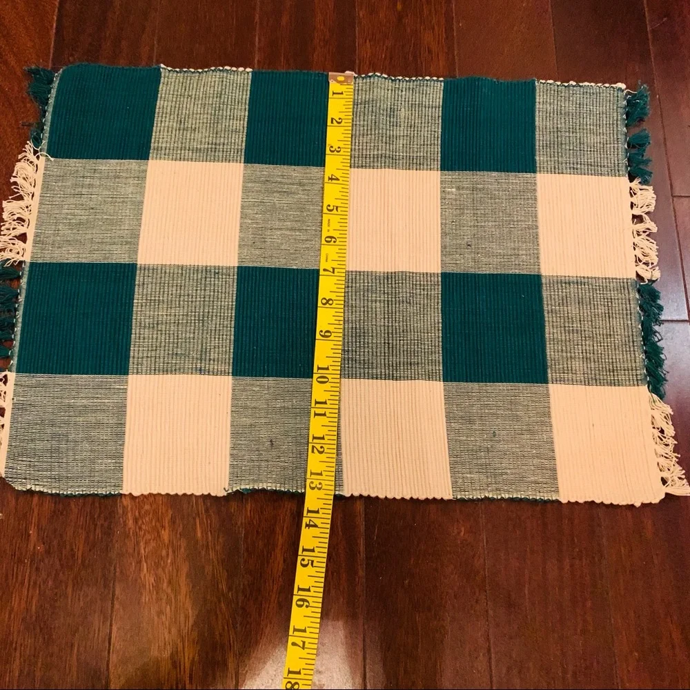 NWOT Crate & Barrel Vintage Five Green and Tan Placemats